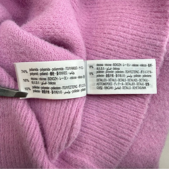 Zara Pink Knit Cardigan Jewel Pearl Buttons Size M - Picture 7 of 9